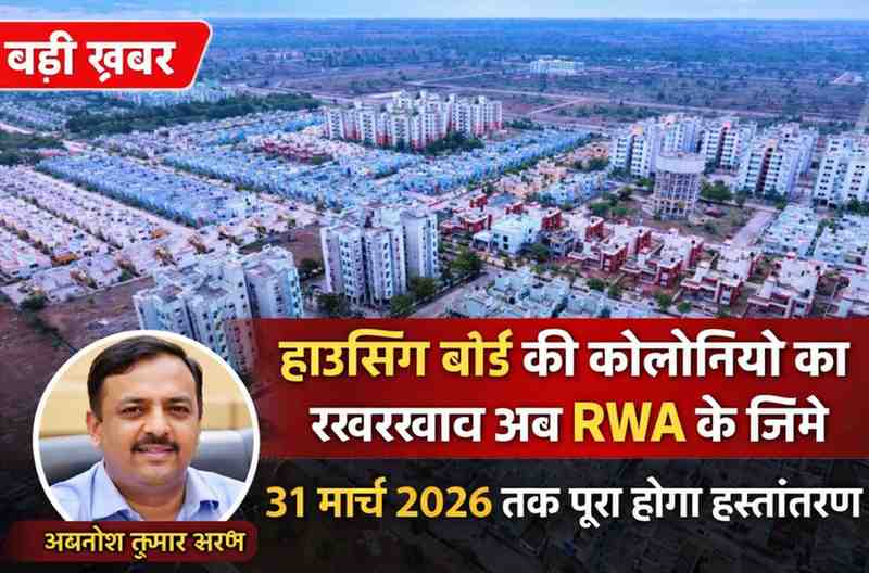छत्तीसगढ़ हाउसिंग बोर्ड कॉलोनियों का रखरखाव करेगी रेजिडेंट वेलफेयर एसोसिएशन, 31 मार्च 2026 तक पूरा होगा हस्तांतरण
